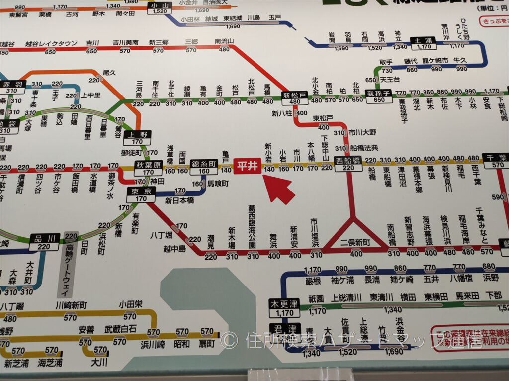 JR平井駅の路線図