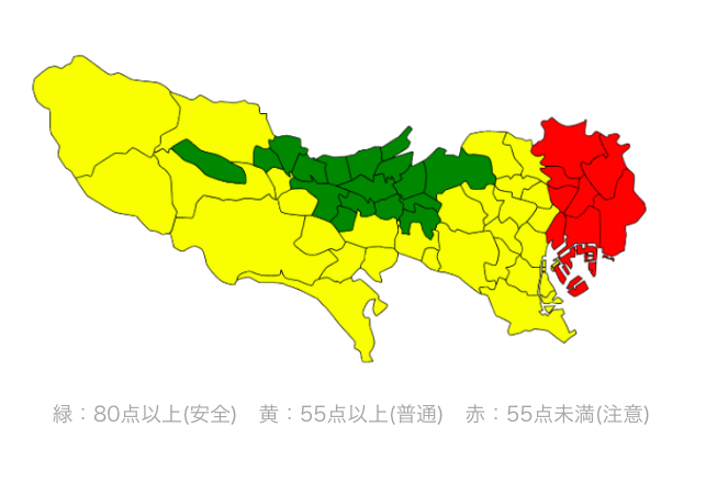 東京都の地盤の強い市町村ランキングと災害ハザードマップ 住所検索ハザードマップ